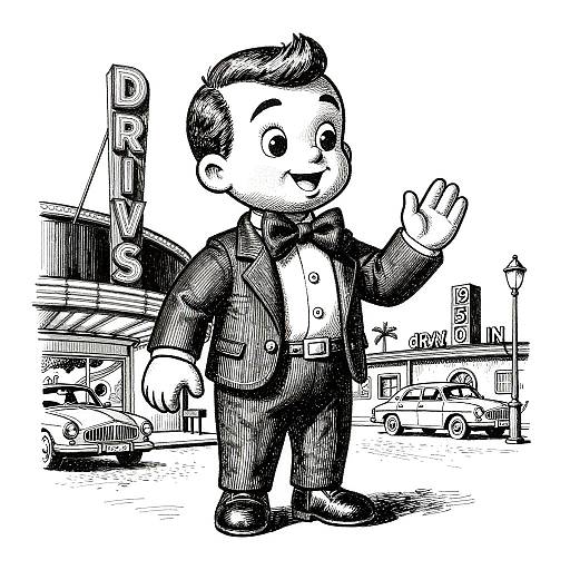 Retro Ventriloquist Dummy Drive-In Branding
