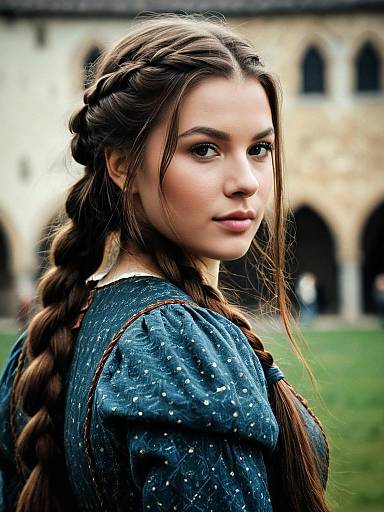 Realistic Medieval Renaissance Woman Portrait