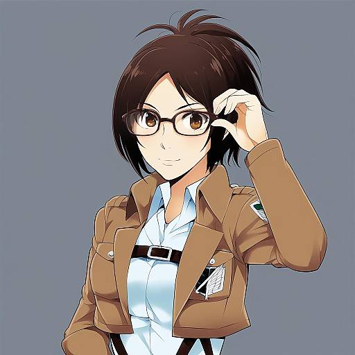 Illustration of Hange zoe, shingeki no kyojin in the style of Ryouma (galley)