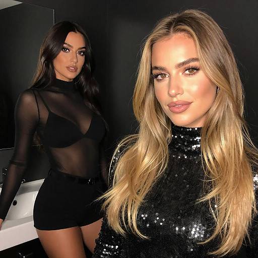 Dimly Lit Portrait of Two Women