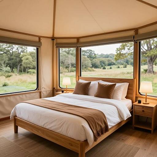 Cozy Glamping Cabin Bedroom Retreat