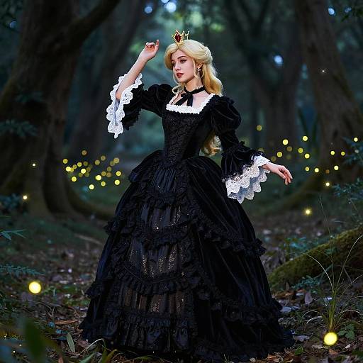 Princess Peach in Victorian Black Dress