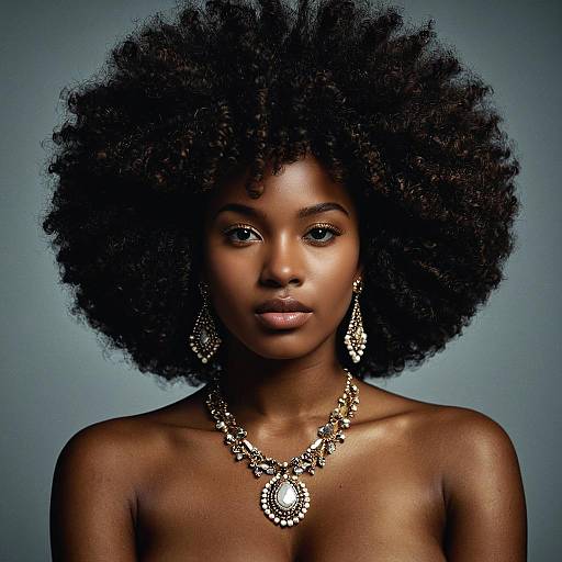 Stunning Afro Look with Jewelry Highlights