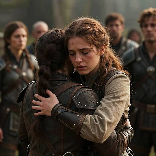 Emotional Farewell in Fantasy Setting