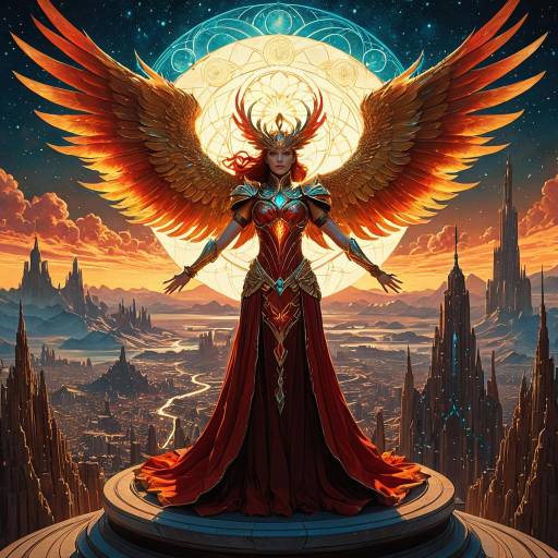 Fiery Phoenix Sovereign with Golden Wings