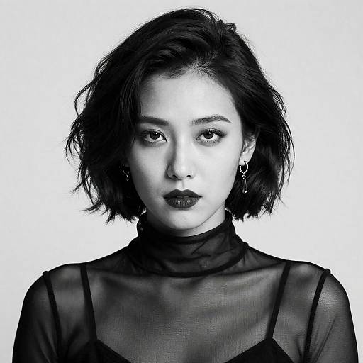 Elegant Black and White Woman Portrait