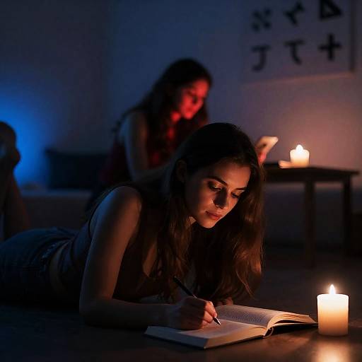 Mysterious Room with Women at Work