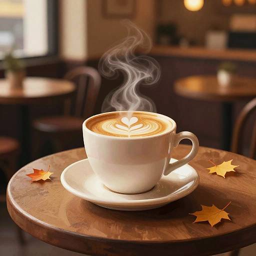 Cozy Vintage Autumn Café Illustration