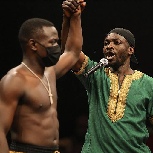 Man Declares Winner at Martial Arts Event