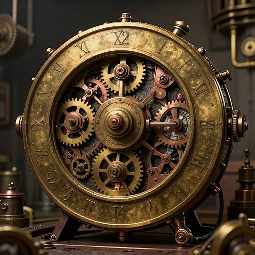 Surreal Steampunk Mechanical Clockwork Device