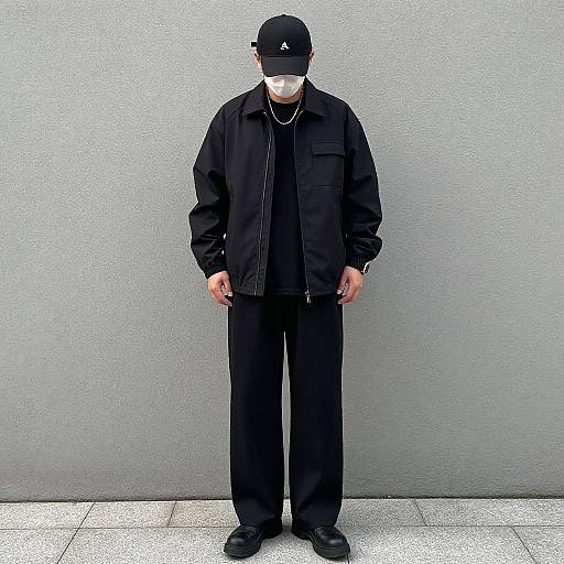 Stylish Man in Black Outfit