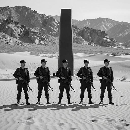 Soldiers in the Desert: A Stark Contrast