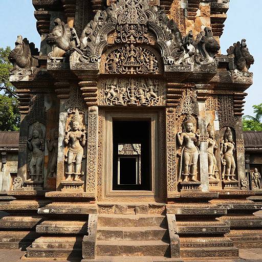 Ancient Stone Temple with Intricate Carvings