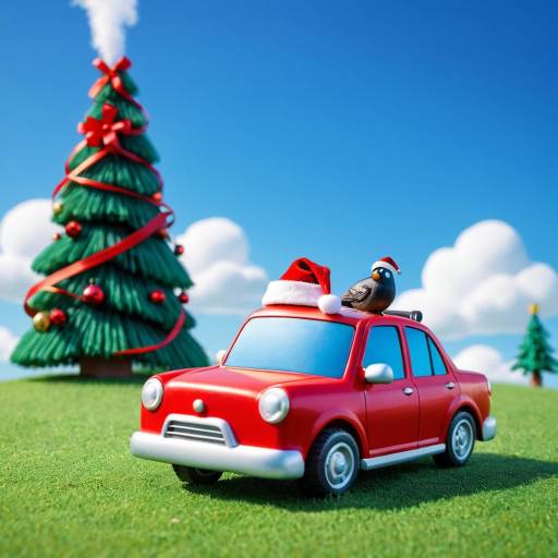 Christmas Vehicle in Scenic Outdoors