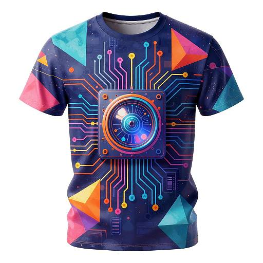 AI Core Geometric T-Shirt Design
