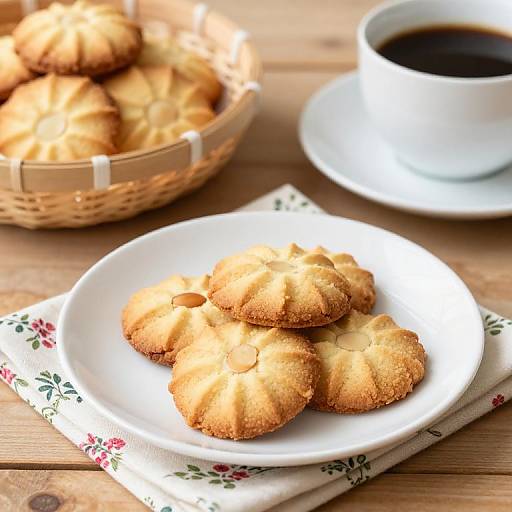 Almond Cookies with Coffee Scene