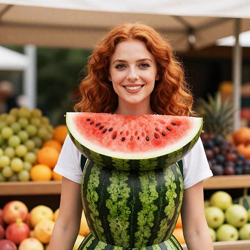 Adult Woman in Watermelon Fruit Costume