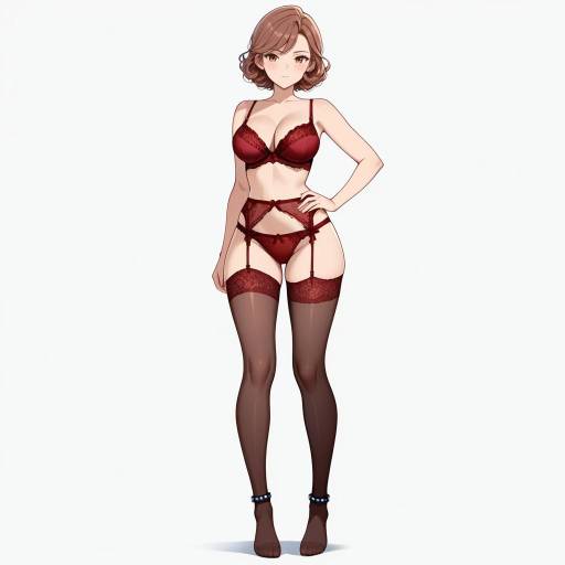 Confident Lingerie Model in Sunset Hues Confident Lingerie Model in Sunset Hues