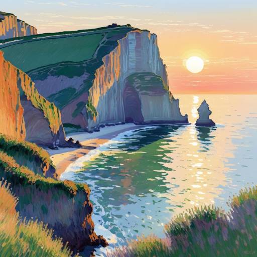 Serene Coastal Cliffs at Sunset
