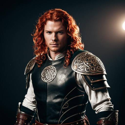 Celtic Warrior with Red Hair in Detailed Armor