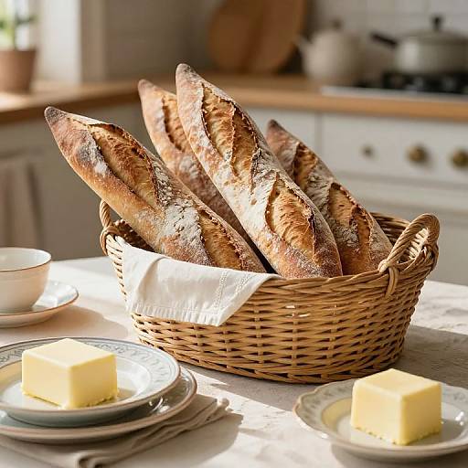 Rustic French Baguette Morning Scene