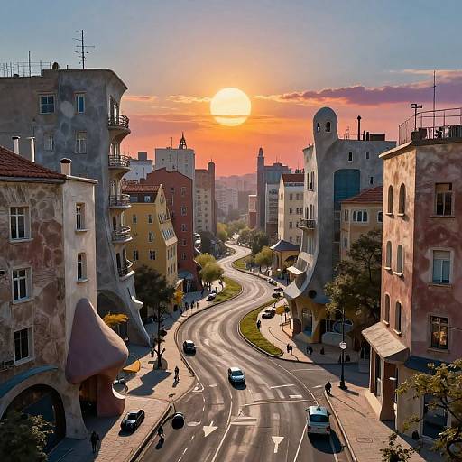 Surreal Twisting Cityscape Fantasy