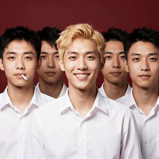 Diverse Portraits on Red Background