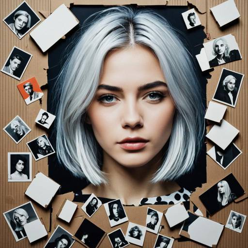 Surreal Portrait of Young Silver-Haired Woman