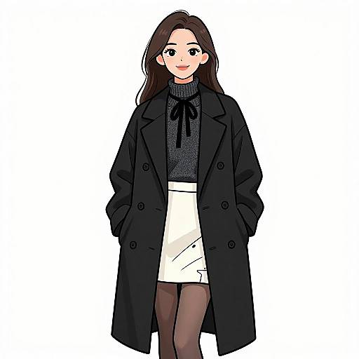 Chic Woman in Stylish Winter Outfit