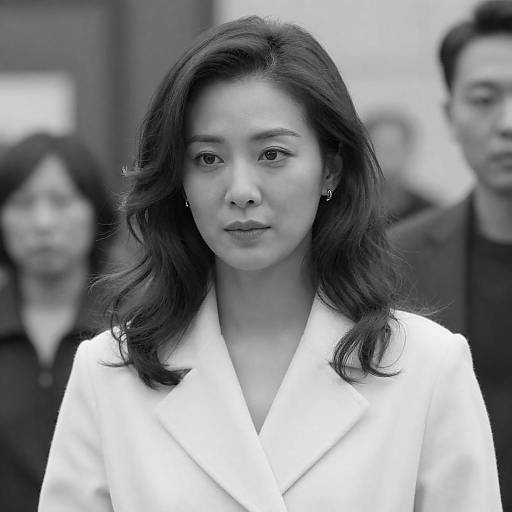 Moody Black and White Portrait of Woman