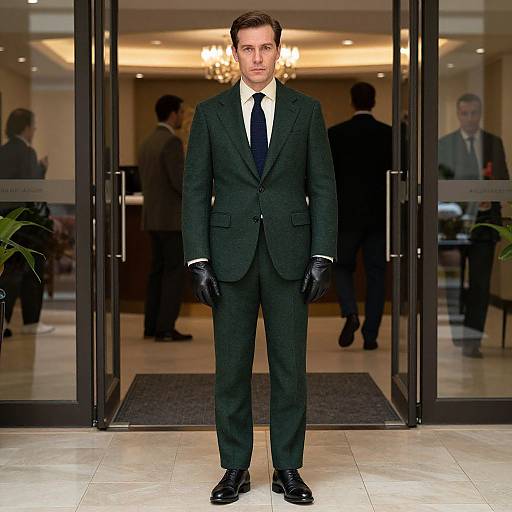 Confident Man in Stylish Wool Suit