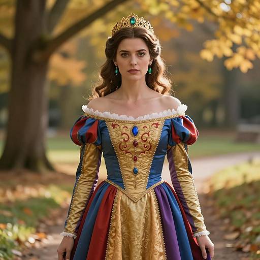 Medieval Princess in Autumn Wonderland