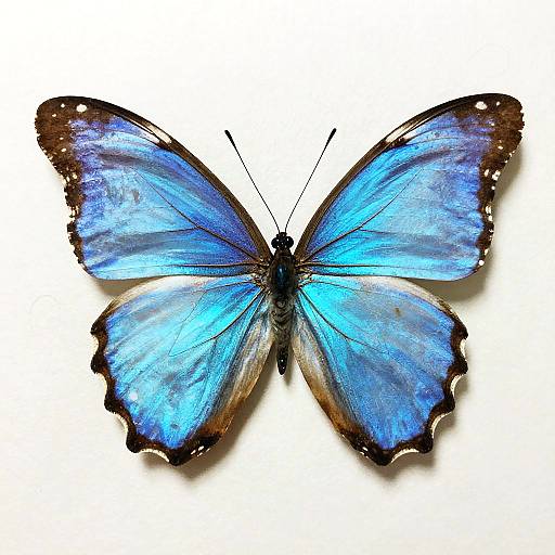 Vivid Ink and Wash Blue Morpho Portrait