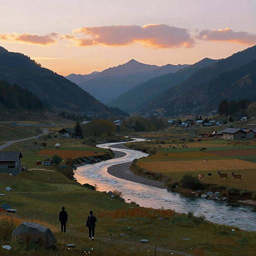 Serene Alpine Valley at Dawn