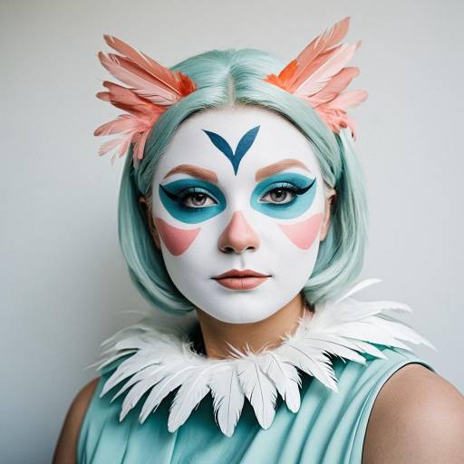Pastel Feather Bird Cosplay Costume Design