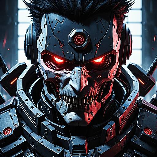 Demonic Cyberpunk Robot Portrait