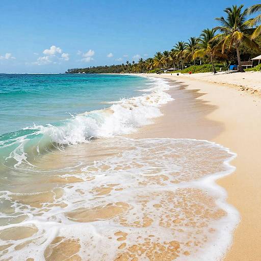 Tropical Beach Surf Scene