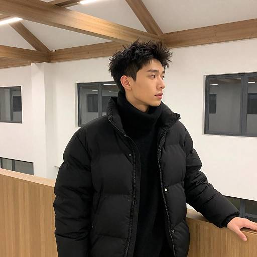 Young Man in Modern Industrial Interior