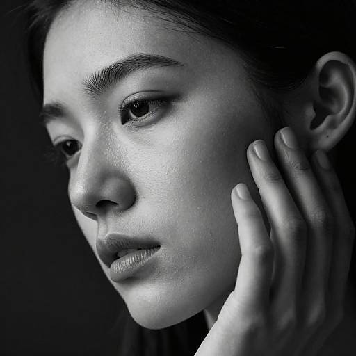 Monochrome Intimate Cheek Caress Portrait