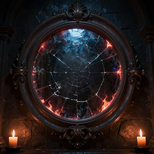 Eerie Ornate Mirror in Moody Room