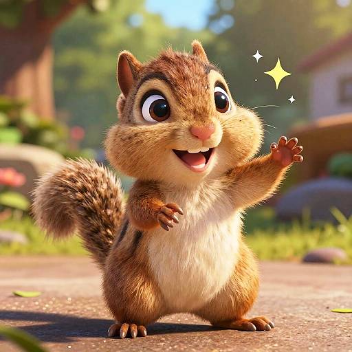 Pixar-Style Playful Baby Chipmunk