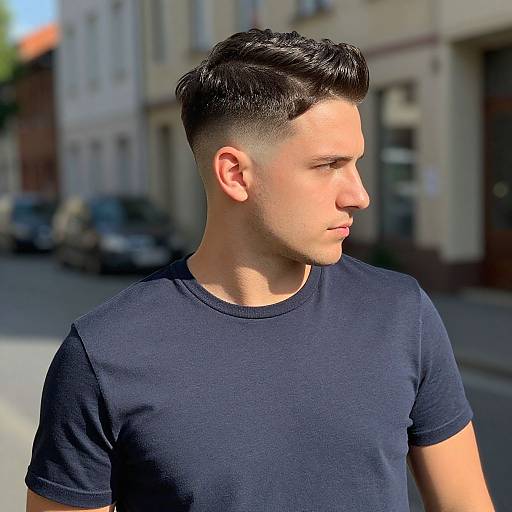 Curtain Haircut Fade on European Man