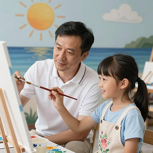 Painting Together: A Heartwarming Moment