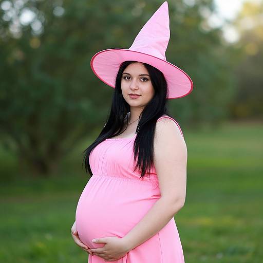 Plus Size Pink Witch Costume Portrait