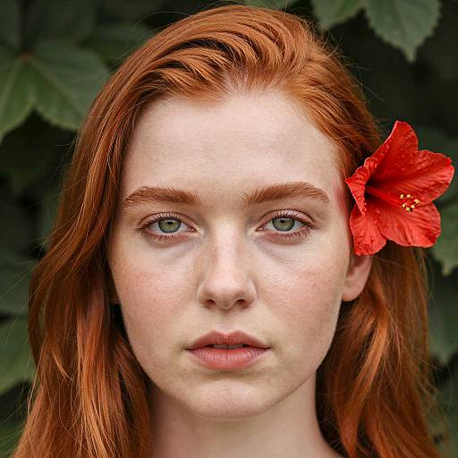 Close-Up Portrait of a Red-Haired Woman