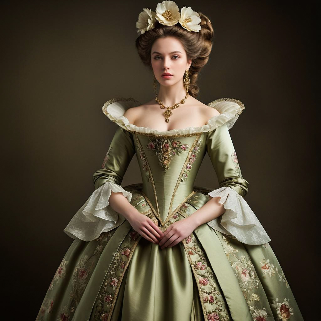 Elegant Noblewoman in Baroque Costume