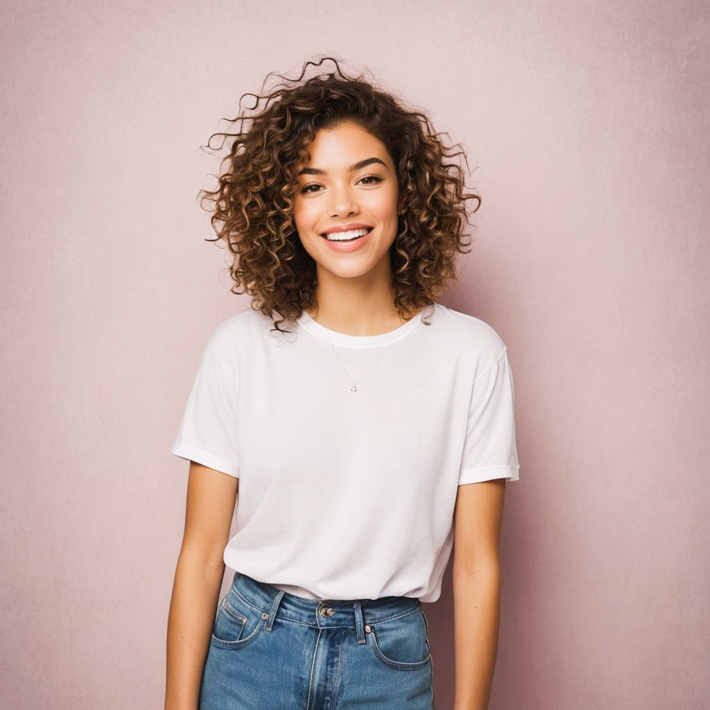 Trendy Teen Portrait in Misty Studio