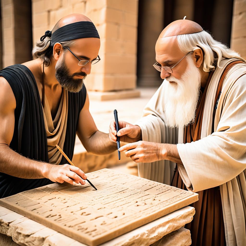 Philosopher's Wisdom on Ancient Tablet