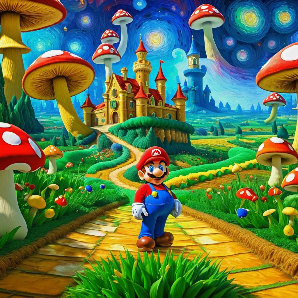 Mario's Van Gogh Adventure in 8K