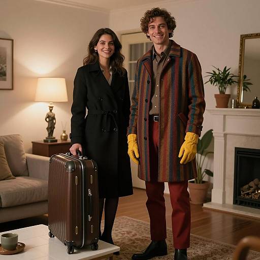 Couple in Colorful Living Room Setting